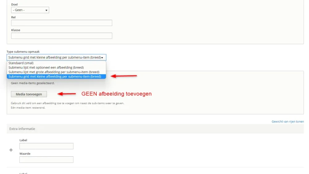 Submenugrid met kleine een afbeelding per sub-item (breed)