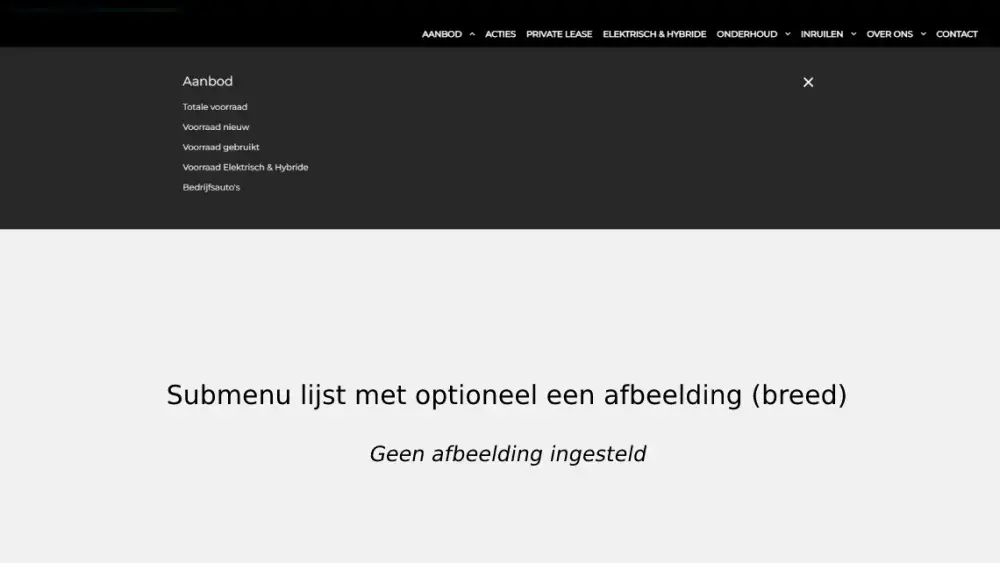 Submenu lijst met optioneel een afbeelding (breed)